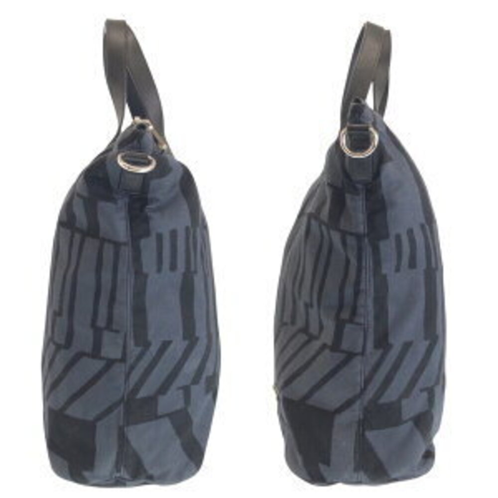 PRADA triangular logo plate gray black canvas lea… - image 7